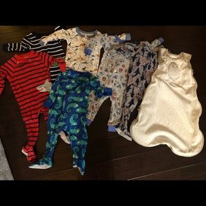 Entire lot of baby boy sleepers and sleep sack
